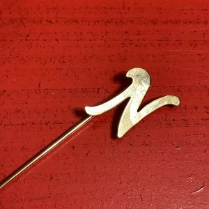 Vintage letter “N” lapel stick pin. Hat pin.